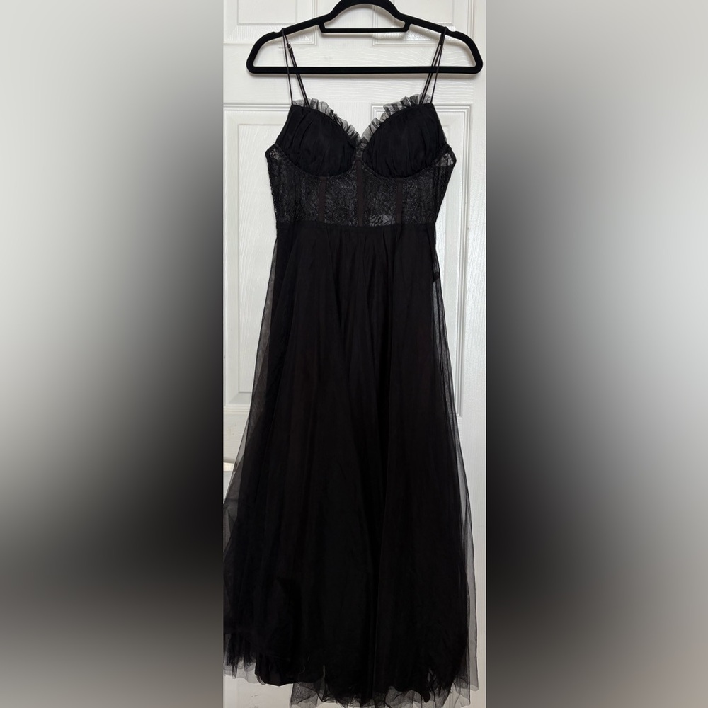 Midi tulle bustier dress